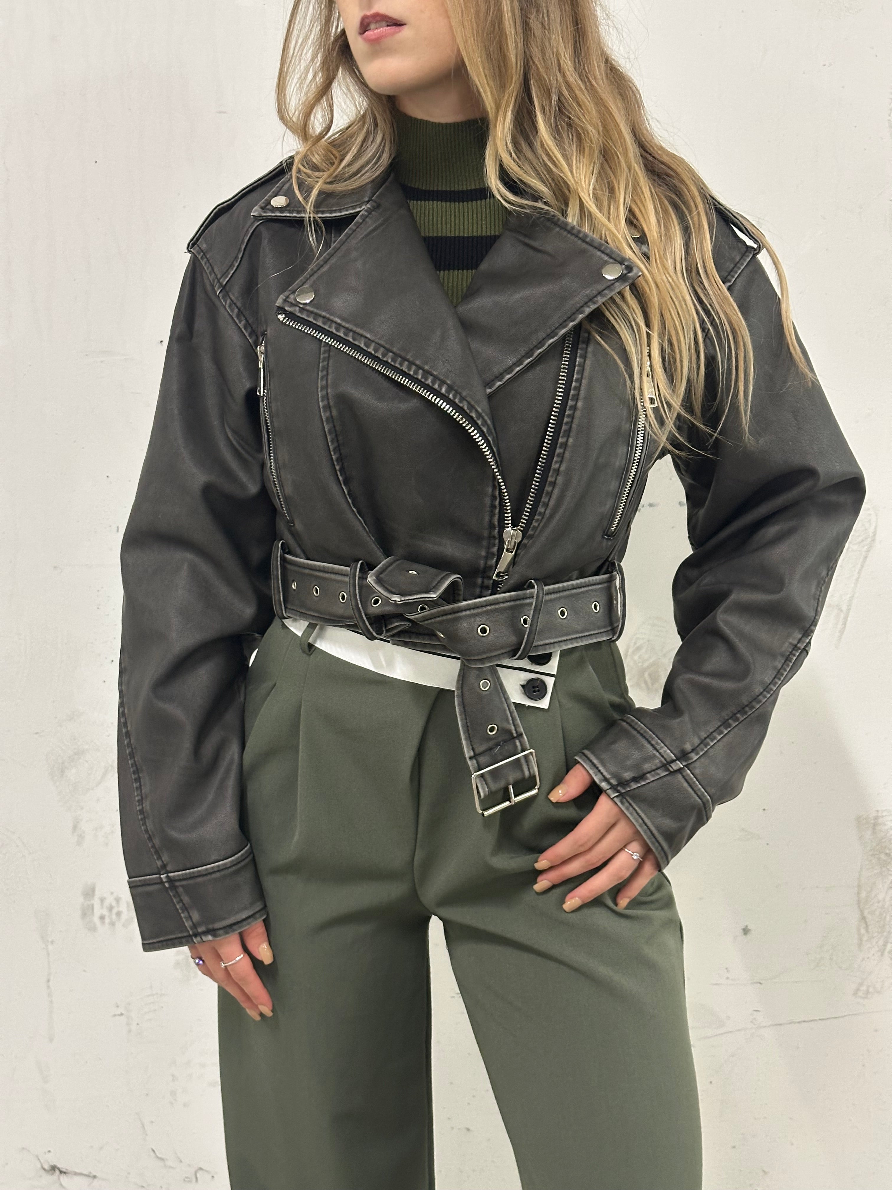 Giacca ecopelle bomber