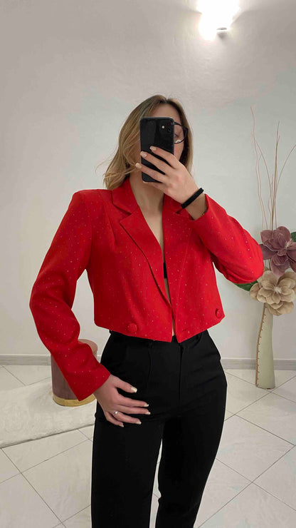 Blazer_Crop_Rosso