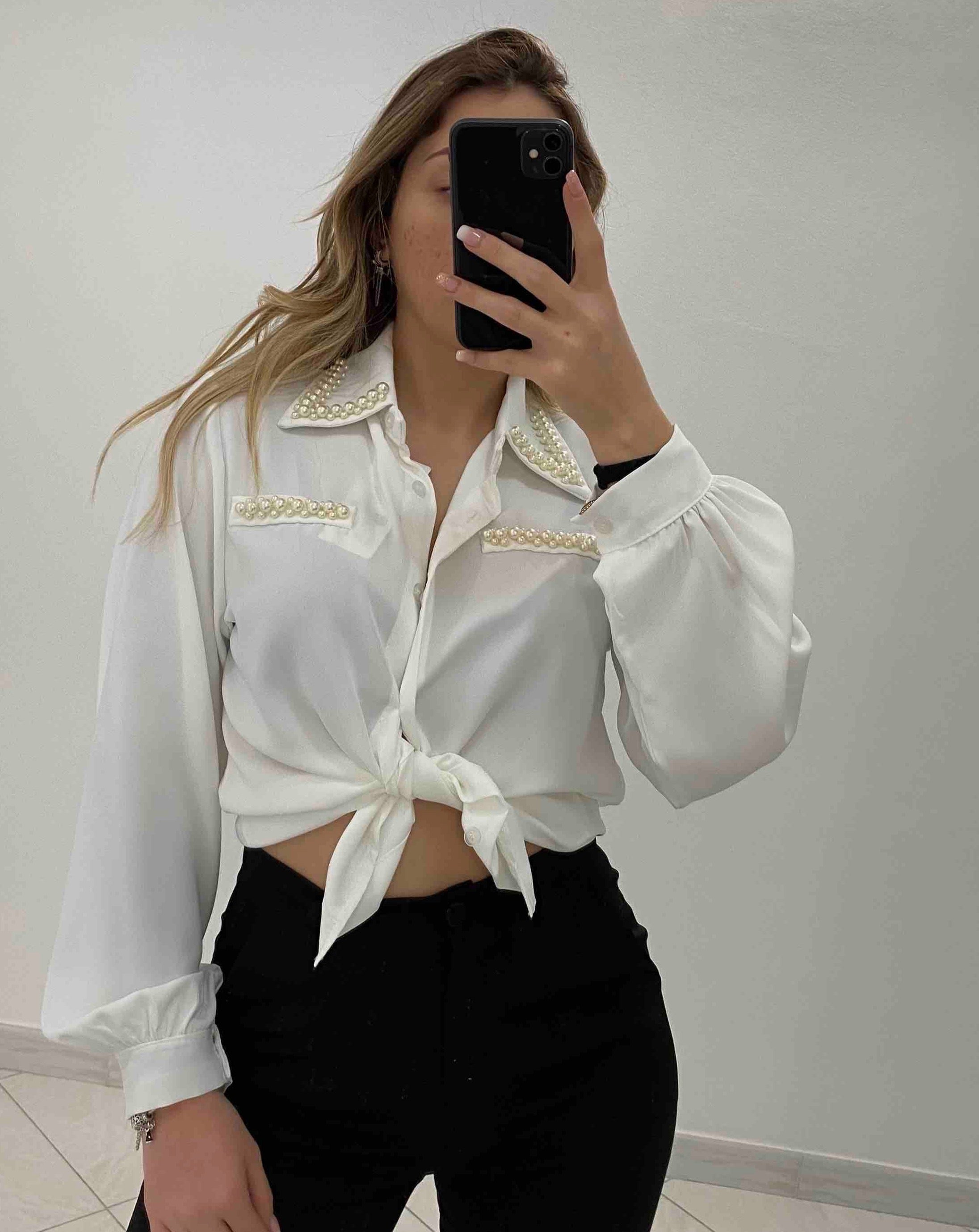 Camicia_Perlines_Bianco