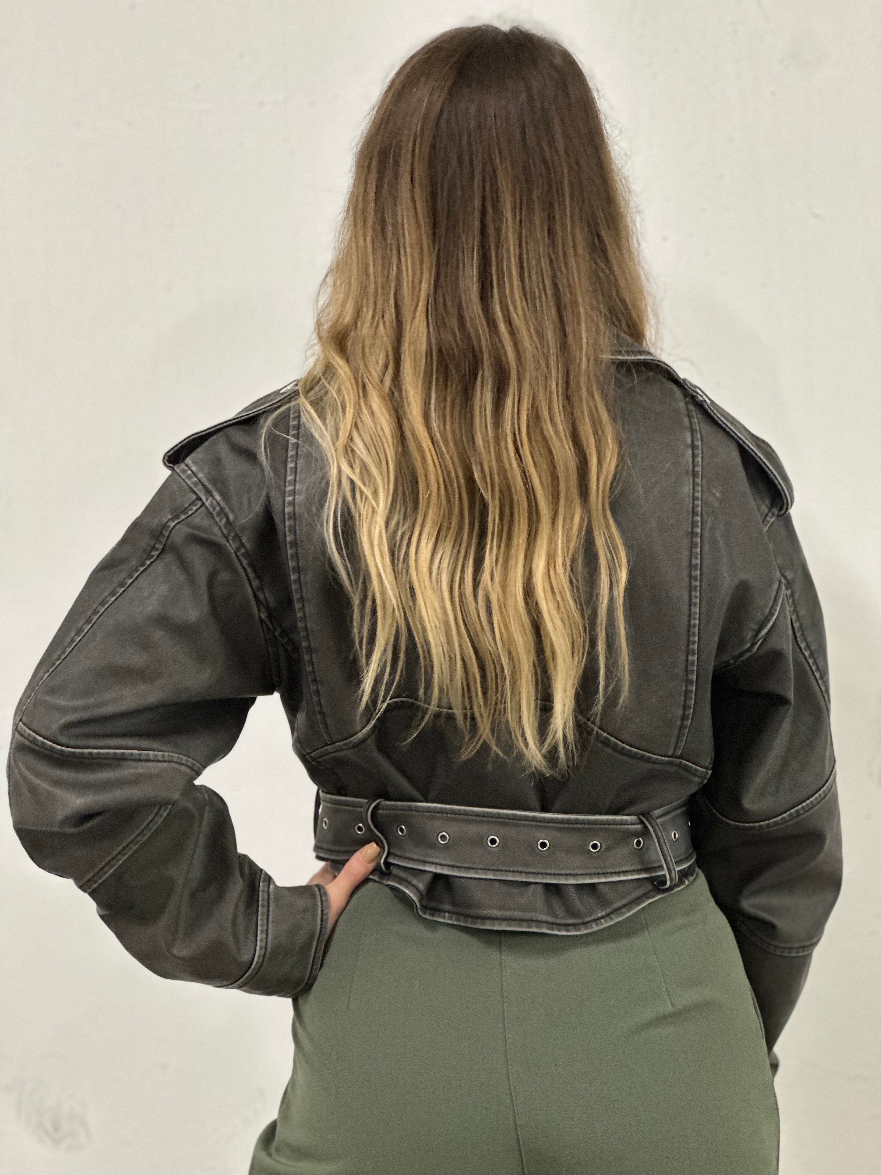 Giacca ecopelle bomber