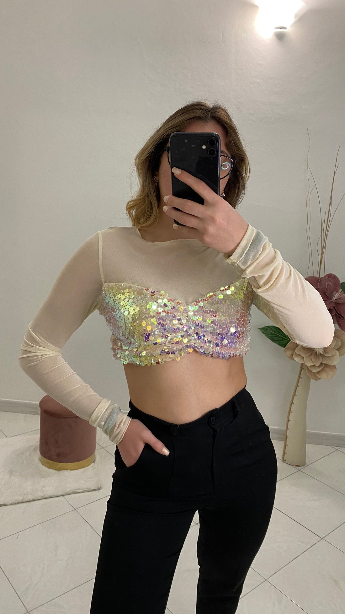 Top con Paillettes