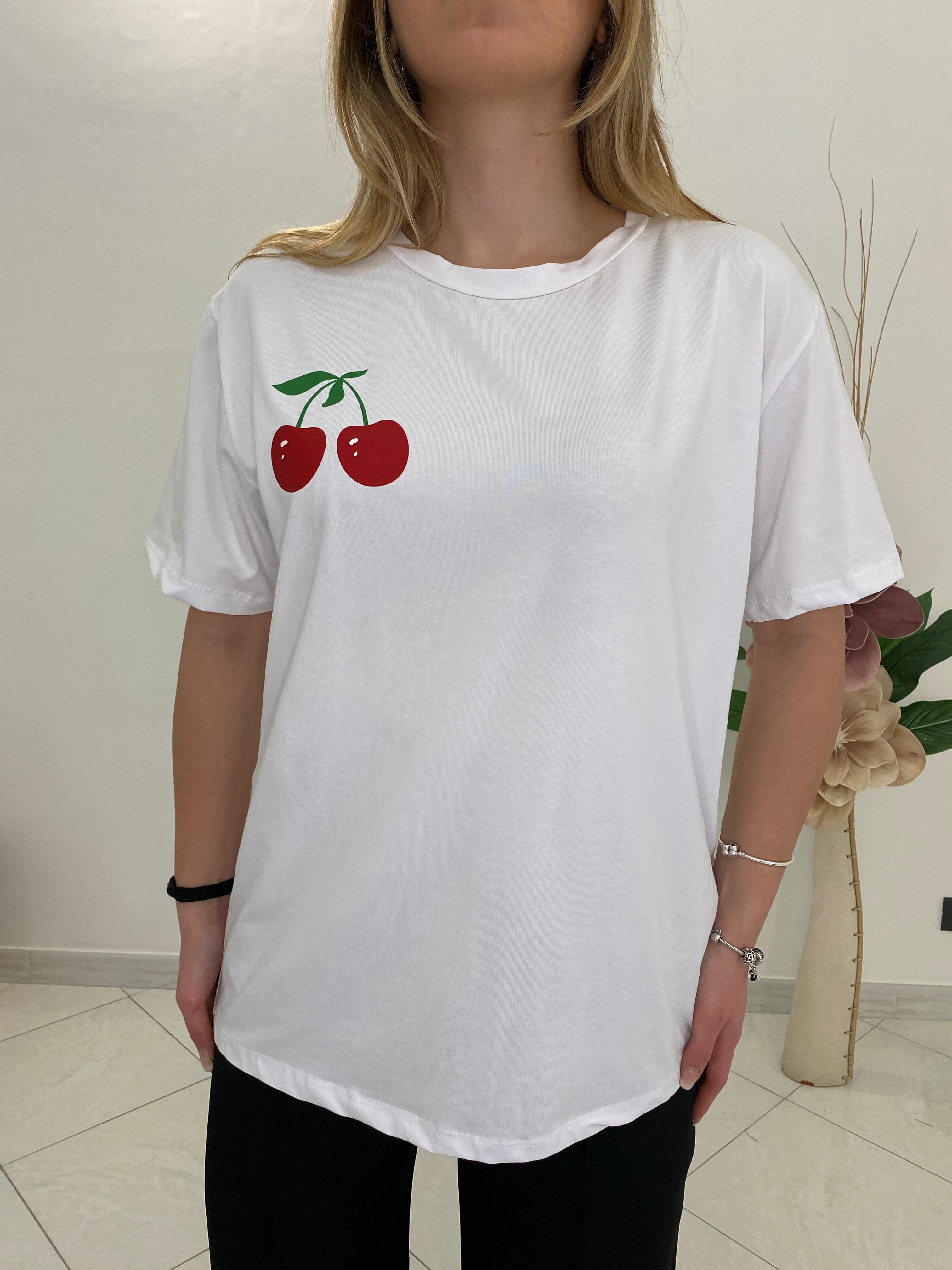 T-Shirt Ciliegia Bianco